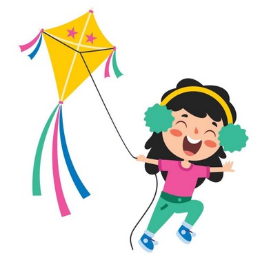 Bambina e aquilone Formazione civica per bambini
